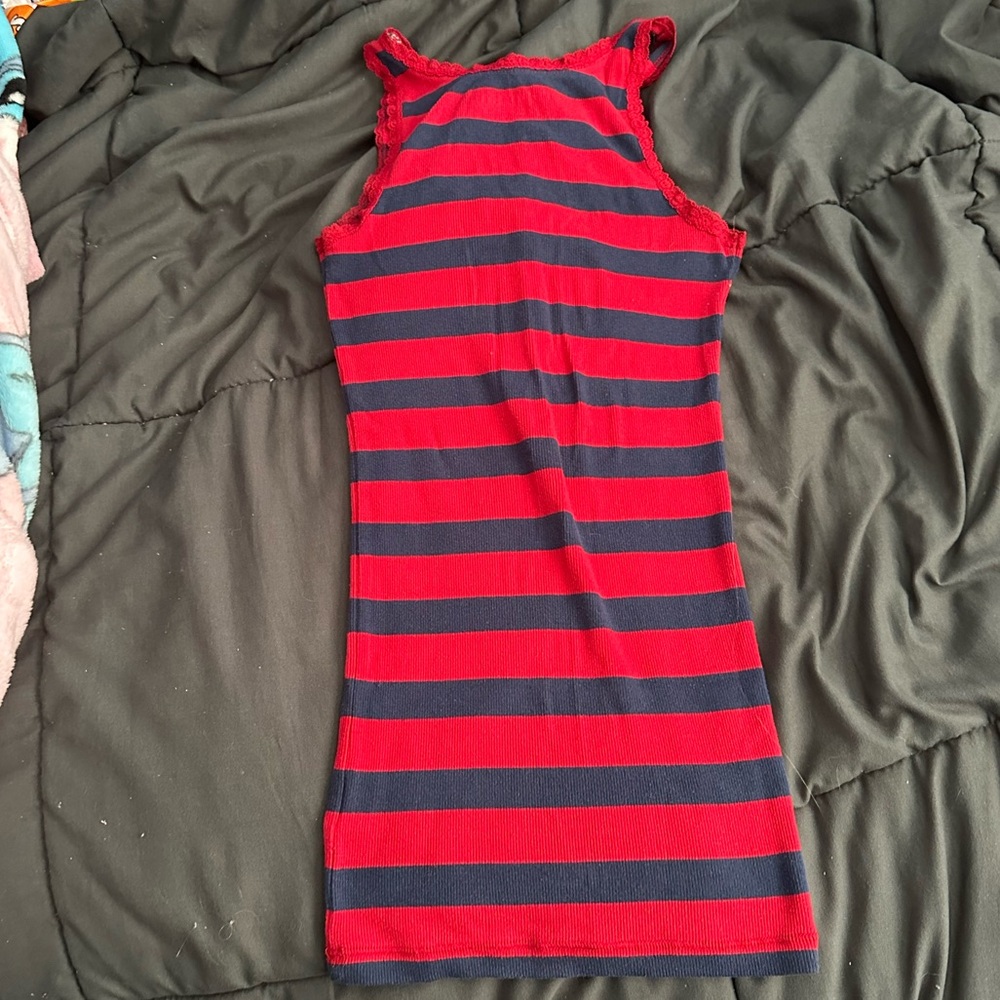 Aeropostale Red and Navy Striped Stretch Top --Women's Small - Picture 3 of 5